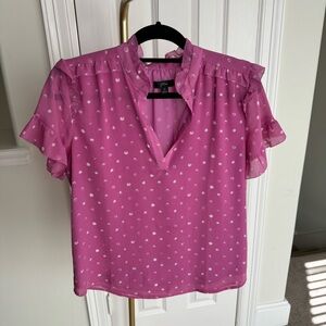 JCrew pink short sleeve blouse. Size Small.